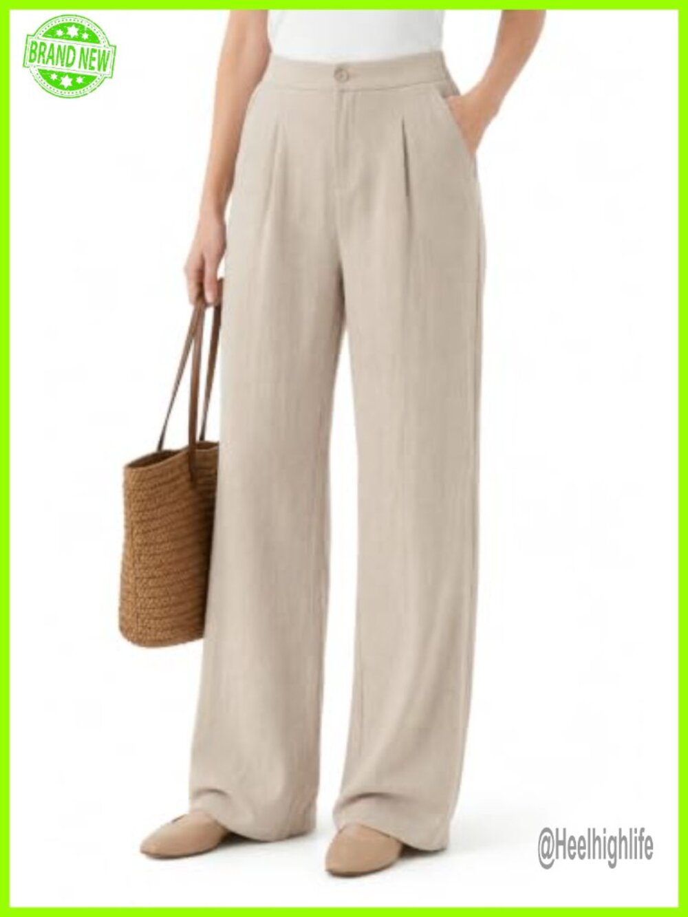 Tall Linen Pants Women 5'8+ Wide Leg Palazzo Dress Pants Work Summer
